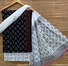 Exclusive Bagru Hand Block Printed Cotton Suit Material With Cotton Dupatta Style 19