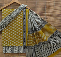 Exclusive Bagru Hand Block Printed Cotton Suit Material With Cotton Dupatta Style 2