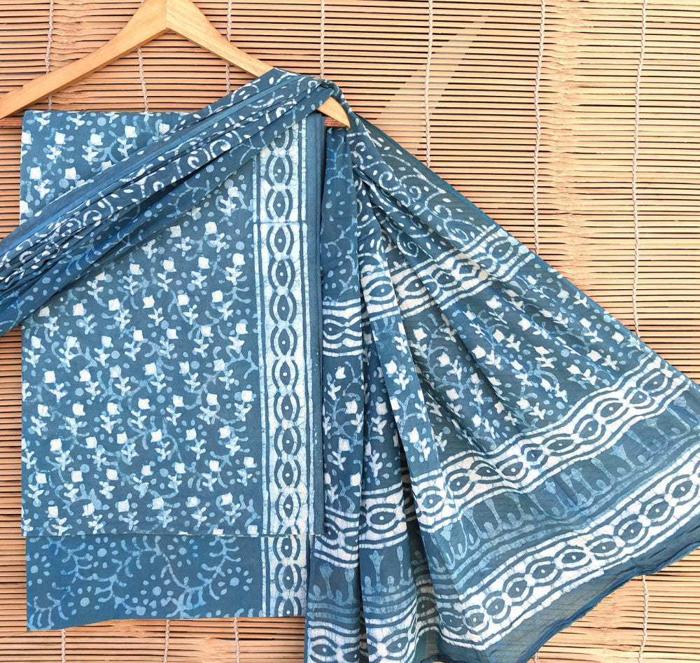 Exclusive Bagru Hand Block Printed Cotton Suit Material With Cotton Dupatta Style 26