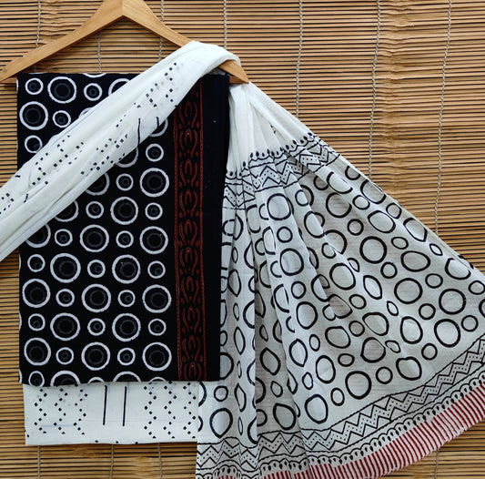 Exclusive Bagru Hand Block Printed Cotton Suit Material With Cotton Dupatta Style 28