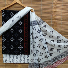 Exclusive Bagru Hand Block Printed Cotton Suit Material With Cotton Dupatta Style 48