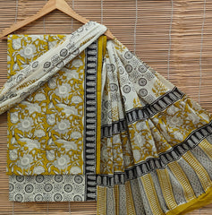 Exclusive Bagru Hand Block Printed Cotton Suit Material With Cotton Dupatta Style 62