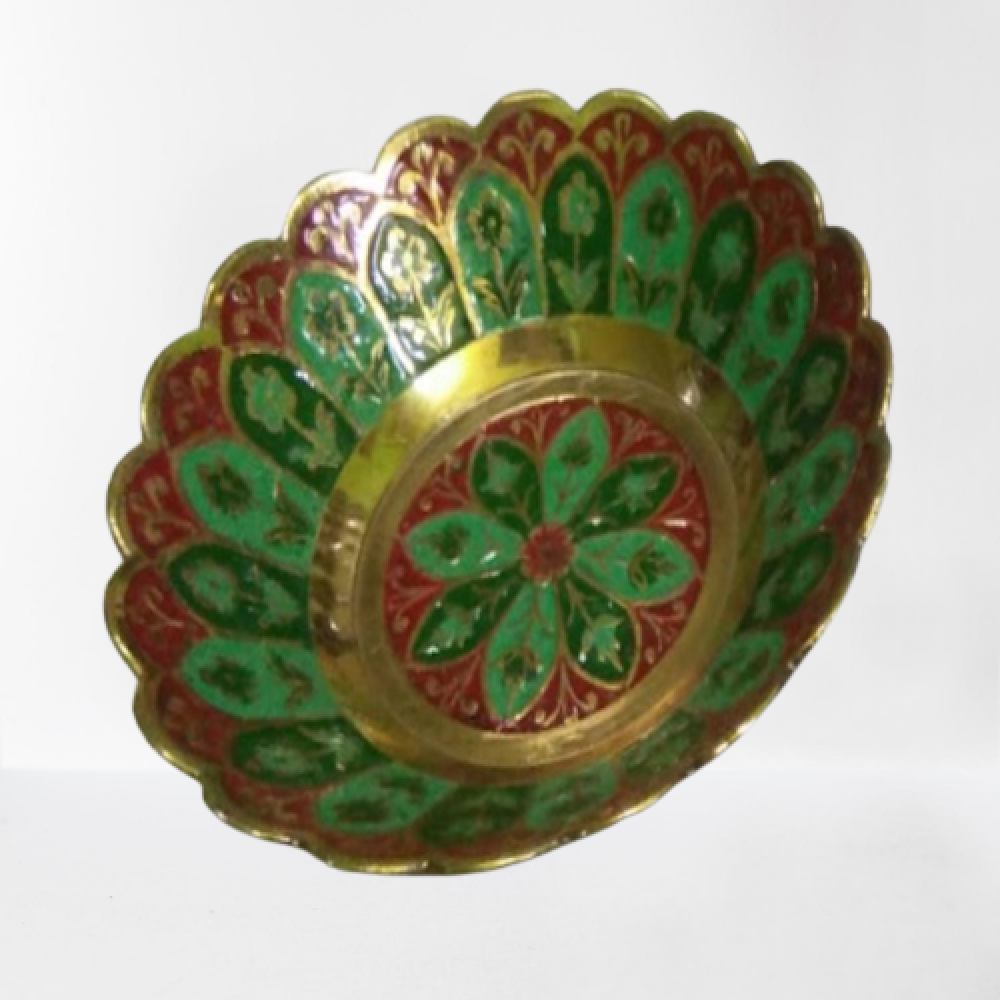 Exclusive Green Bowl Meena Work (4.5 Inch)