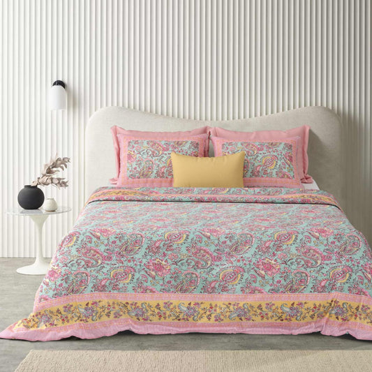 Exclusive Jaipuri Bagru Hand Block Printed Double Bedsheet With Zip Pillow Cover Style 8