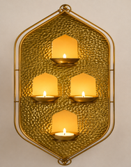Golden Iron Shadow Four Diya Stand
