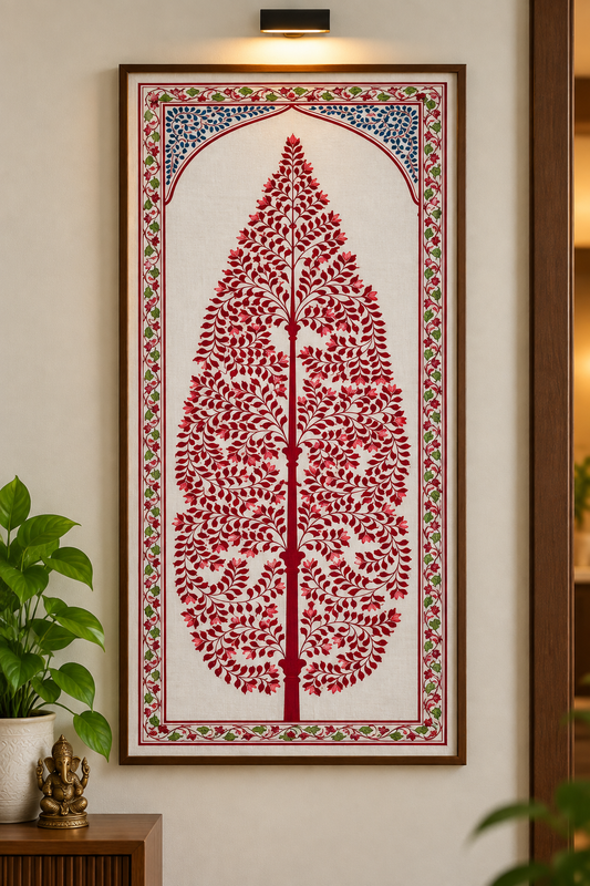 Beautiful Red Tree Odisha Pattachitra