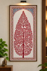 Beautiful Red Tree Odisha Pattachitra
