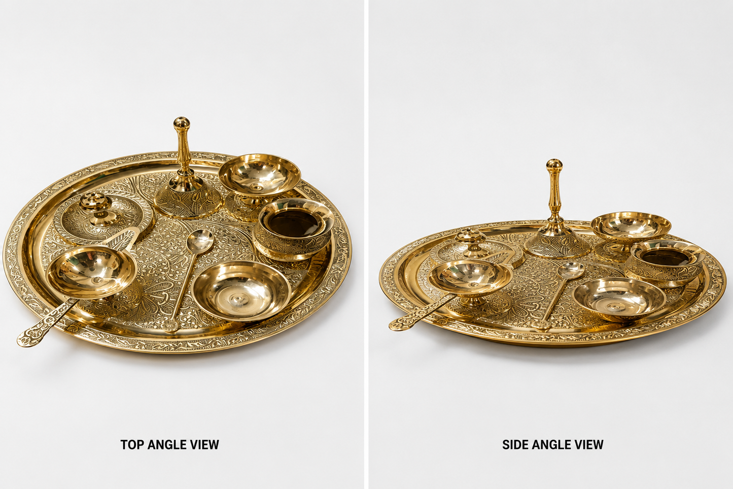 Fancy Brass Puja Thali Set Of 8