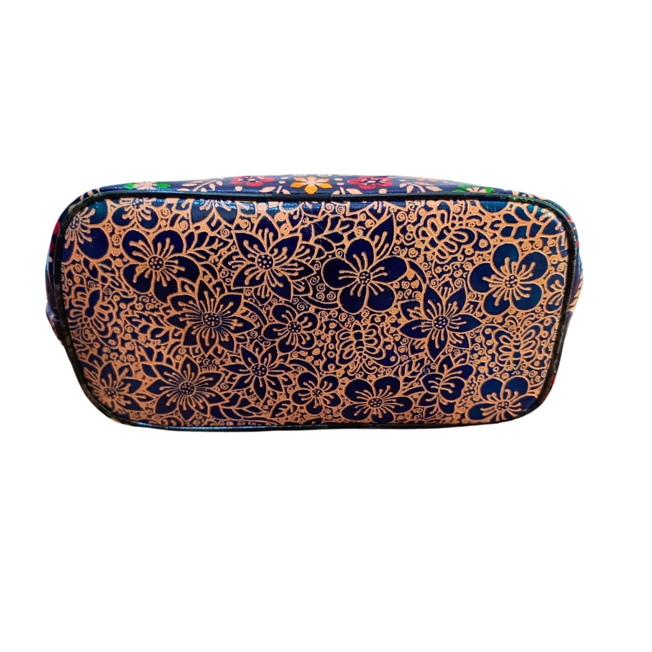 16 inch Big Color Blocked Leather Tote Bag