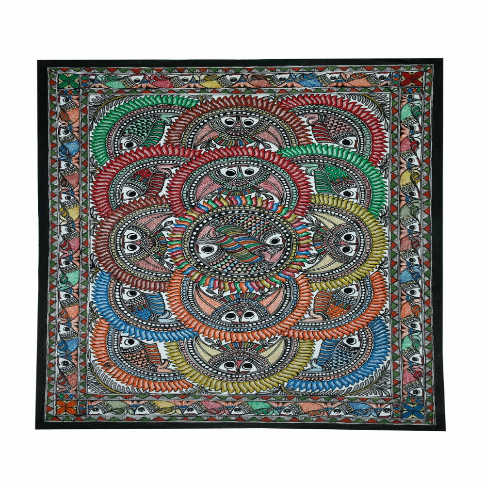 Fish Synchronisation Madhubani Painting
