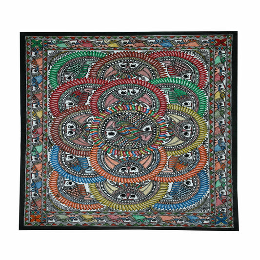 Fish Synchronisation Madhubani Painting