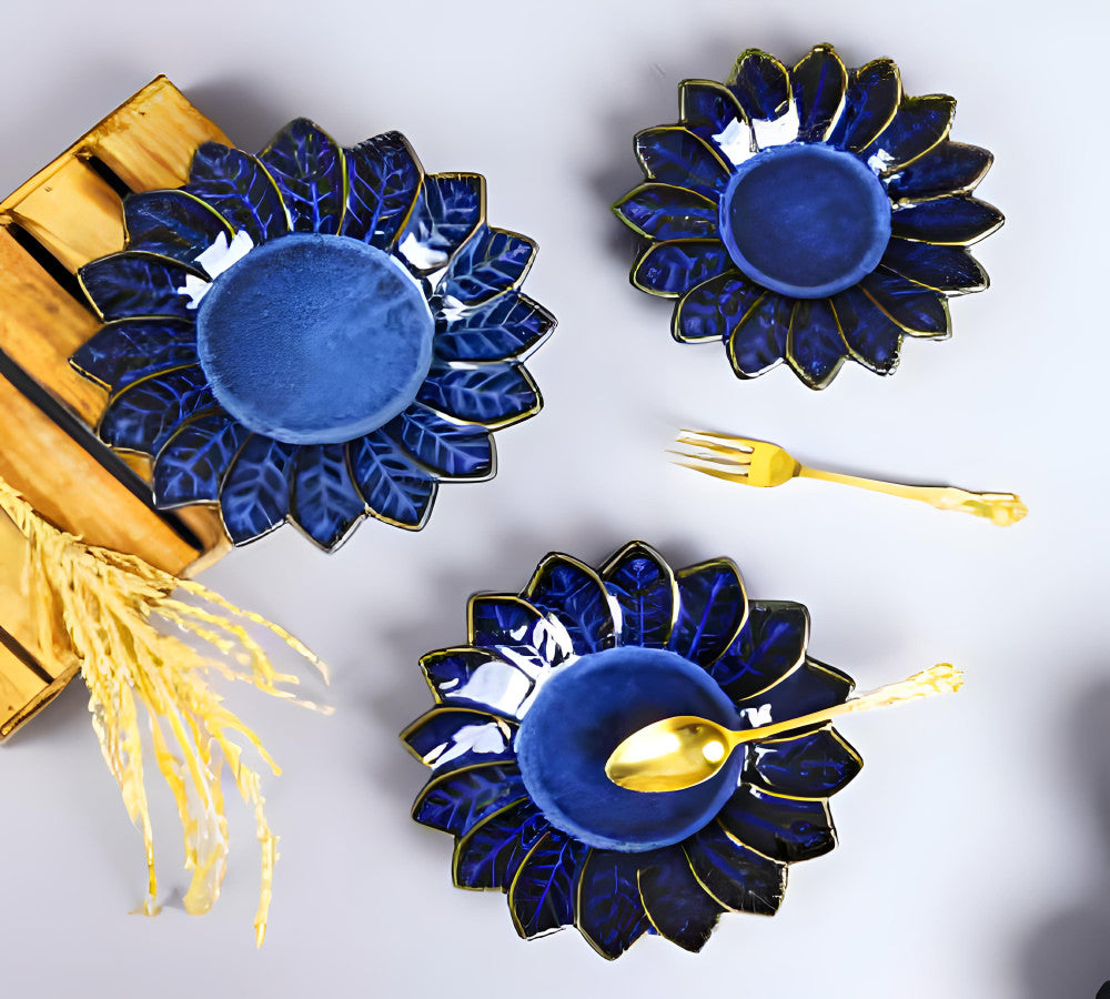 Flower Platter Blue 7