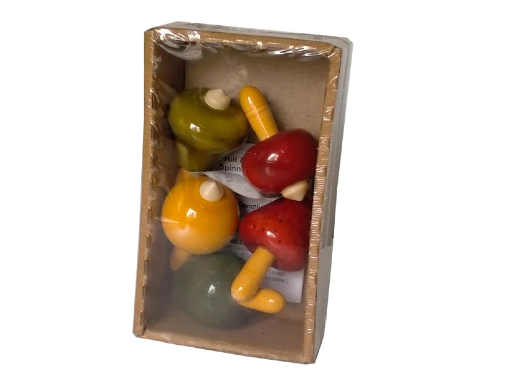 Fruit & Vegetable Spinning Tops Assorted set of 5