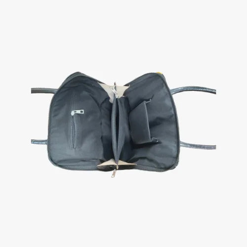 Full Chain Hand Bag Bird Print Black