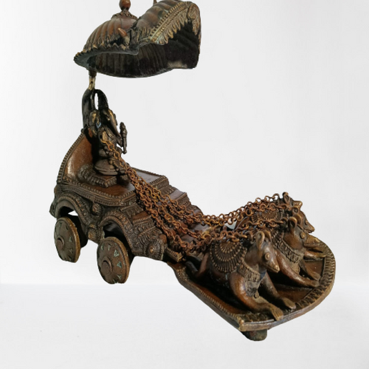 Ganapathi On Mooshak Rath Bell Metal & Brass Art