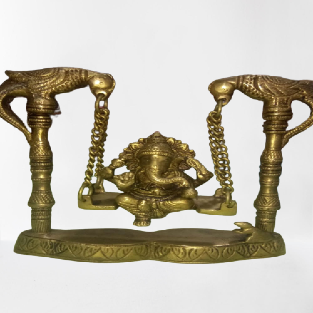 Ganapathy On Jhula Bell Metal & Brass Art