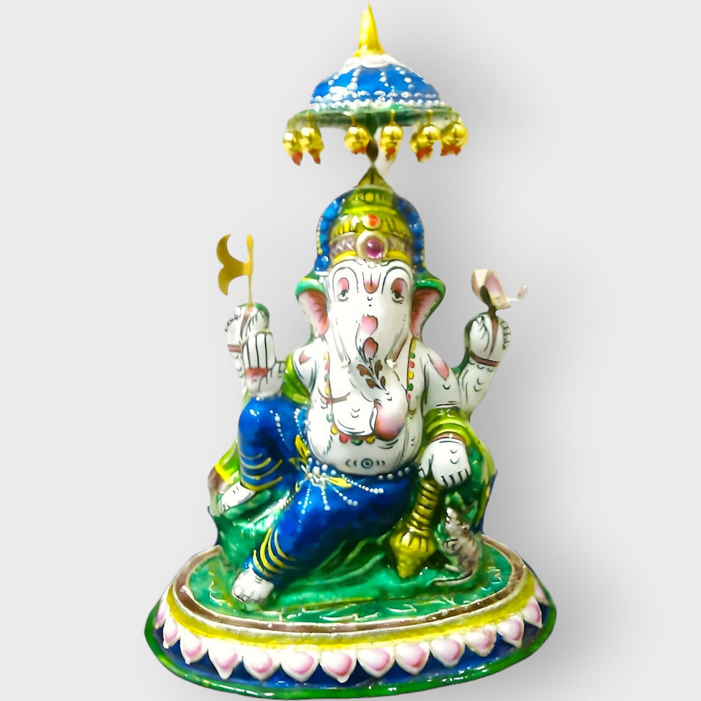Ganeshji Aashirwaad Banaras Gulabi Meenakari Art