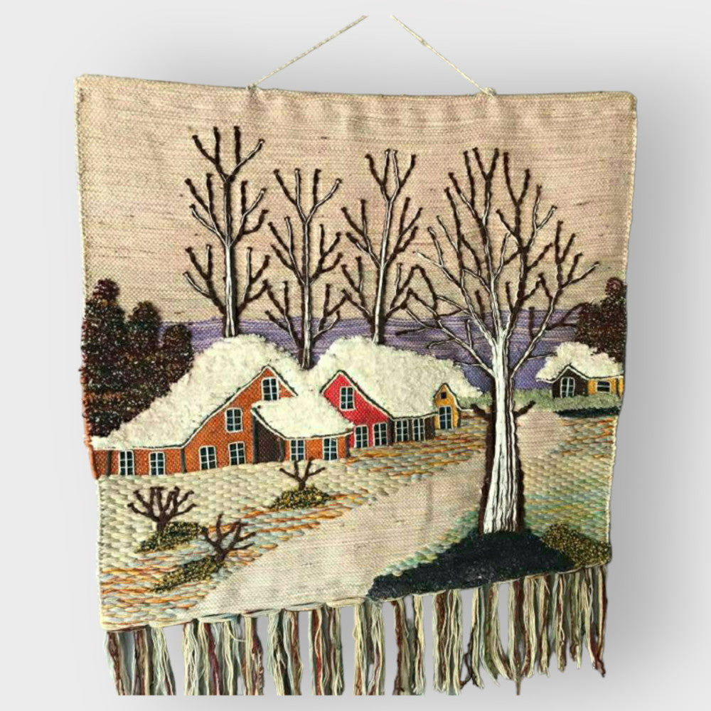 Ghazipur Handmade Jute Wall-Hanging Kashmir Design Snow Fall