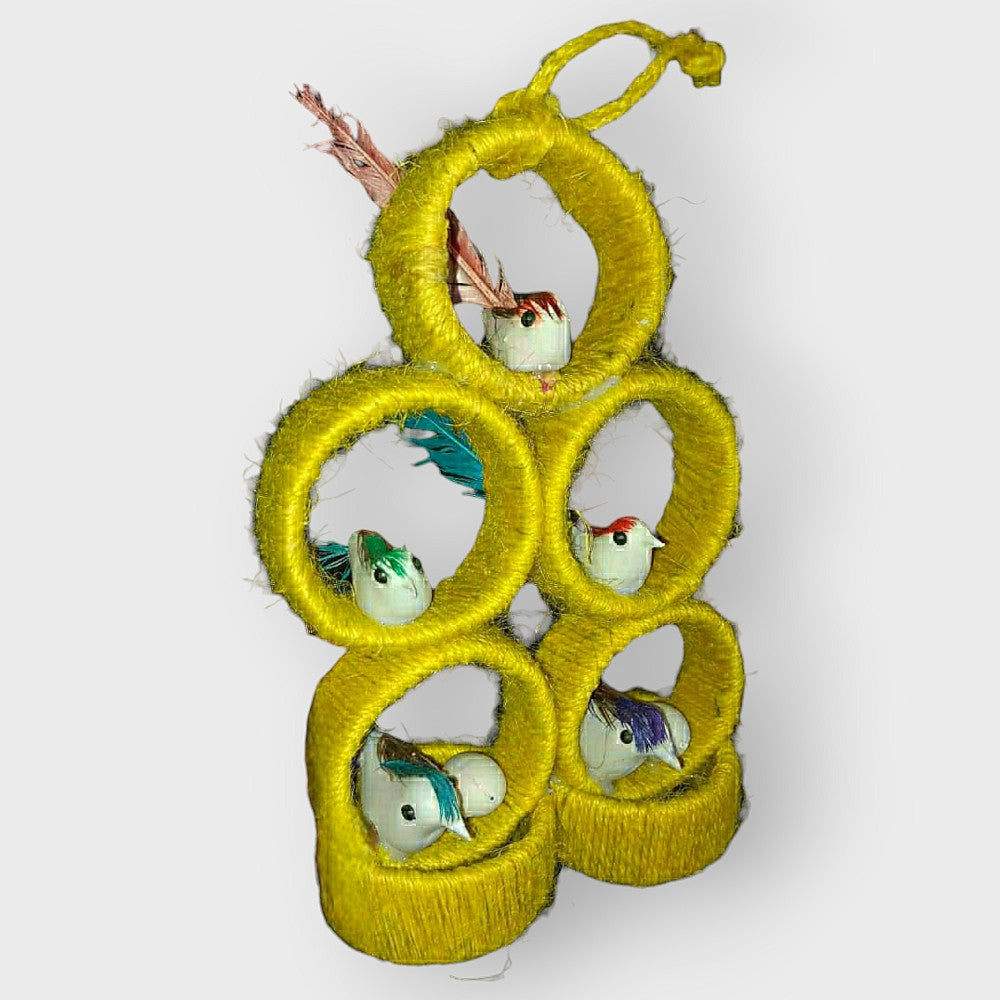Ghazipur Handmade Jute Wall-Hanging Yellow Nest
