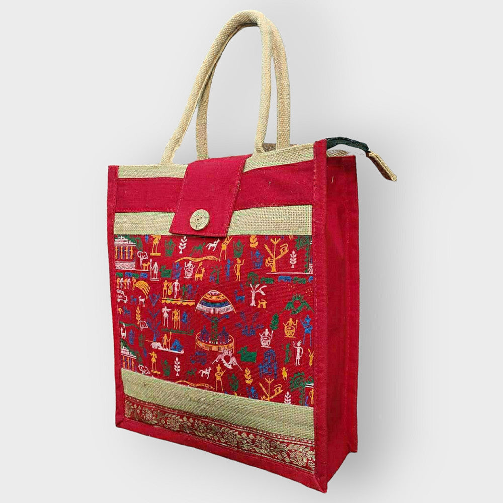 Ghazipur Handmade Pink Jute Hand Bag