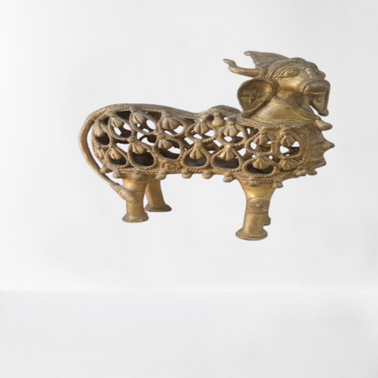 Gigantic Bull Nandi Of Lord Shiva Bell Metal & Brass Art