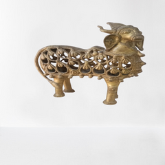Gigantic Bull Nandi Of Lord Shiva Bell Metal & Brass Art