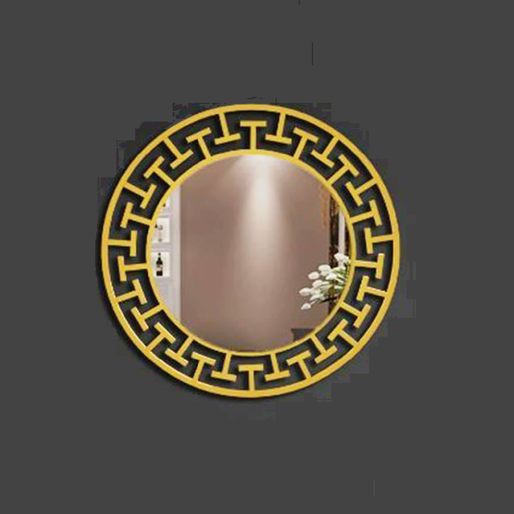 Golden Finish Vanity Round Mirror