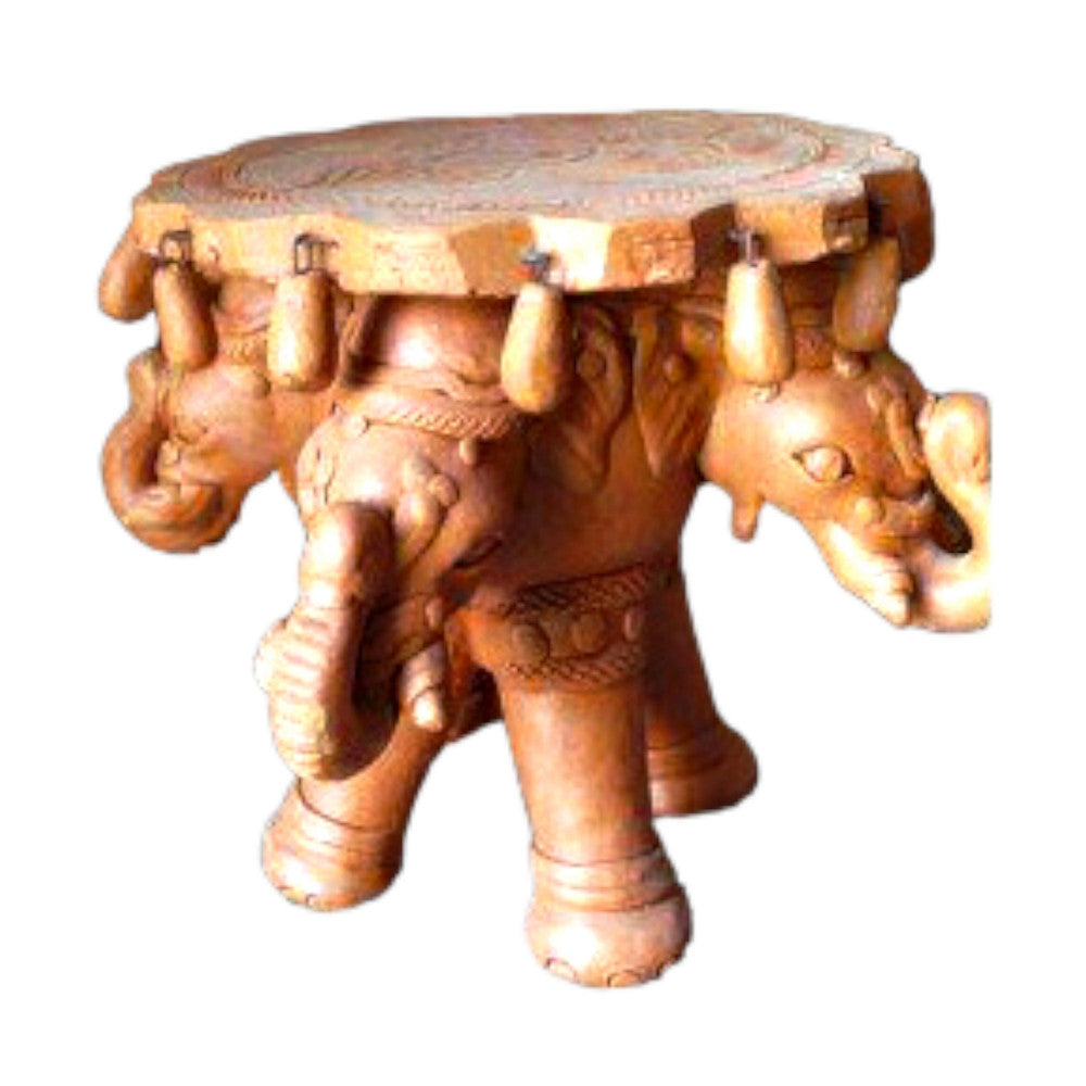 Beautiful Handicraft Gorakhpur Terracotta Clay Design Of Elephant Table For Decoration Purpose