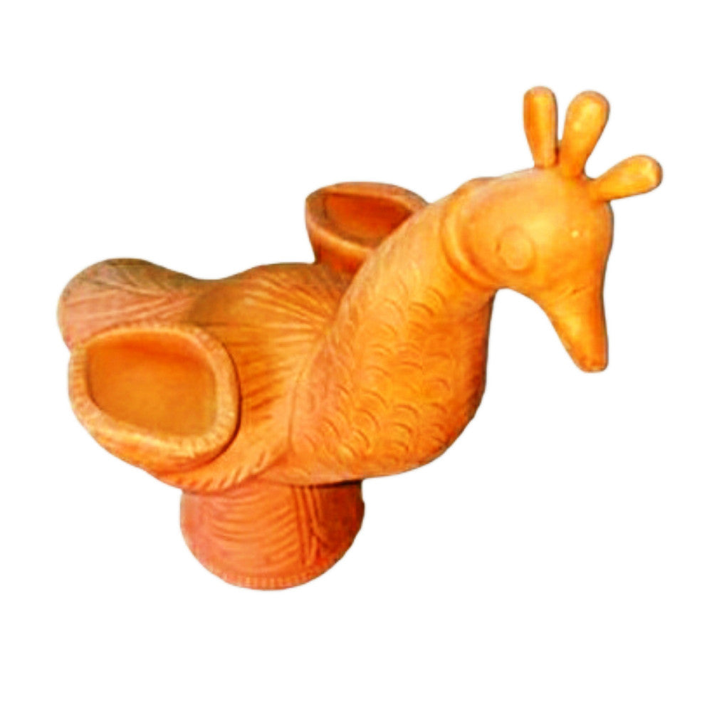 Beautiful Handmade Gorakhpur Terracotta Mayur Shape Diya for Diwali Decoration