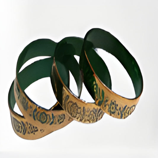 Green Glass Kangan set of 4