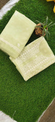 Green Salwar Chikankari Hand Embroidery