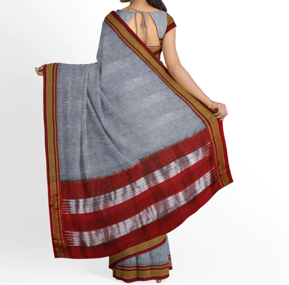 Grey Colour Ilkal Saree