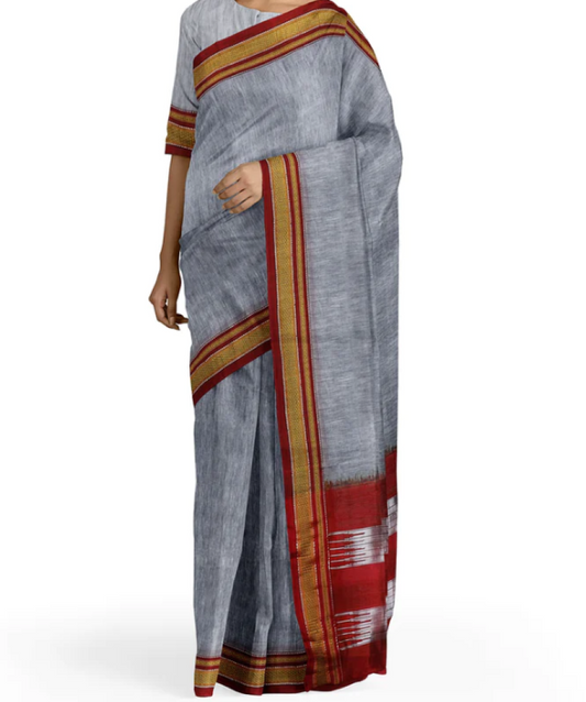 Grey Colour Ilkal Saree