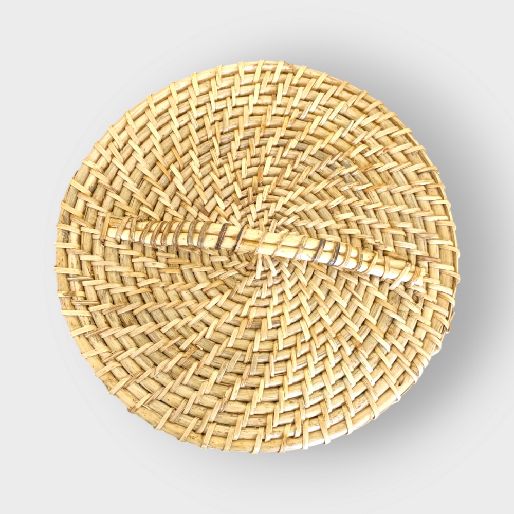 Hand Crafted Big round Basket with Lid