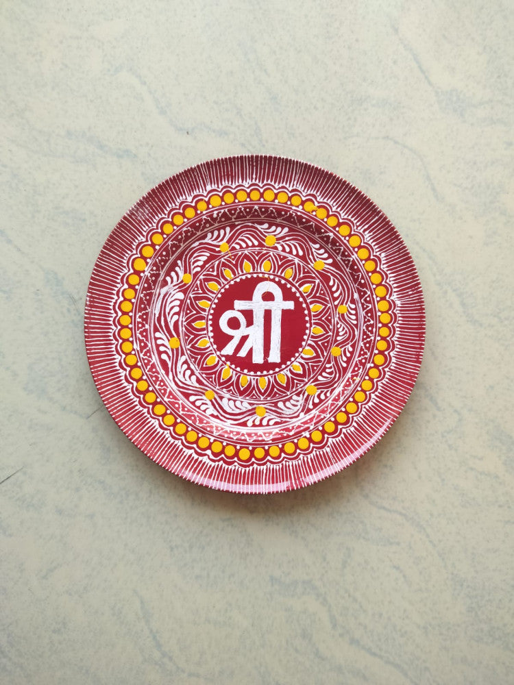 Hand Painted Aipan Art Small plate Style 11