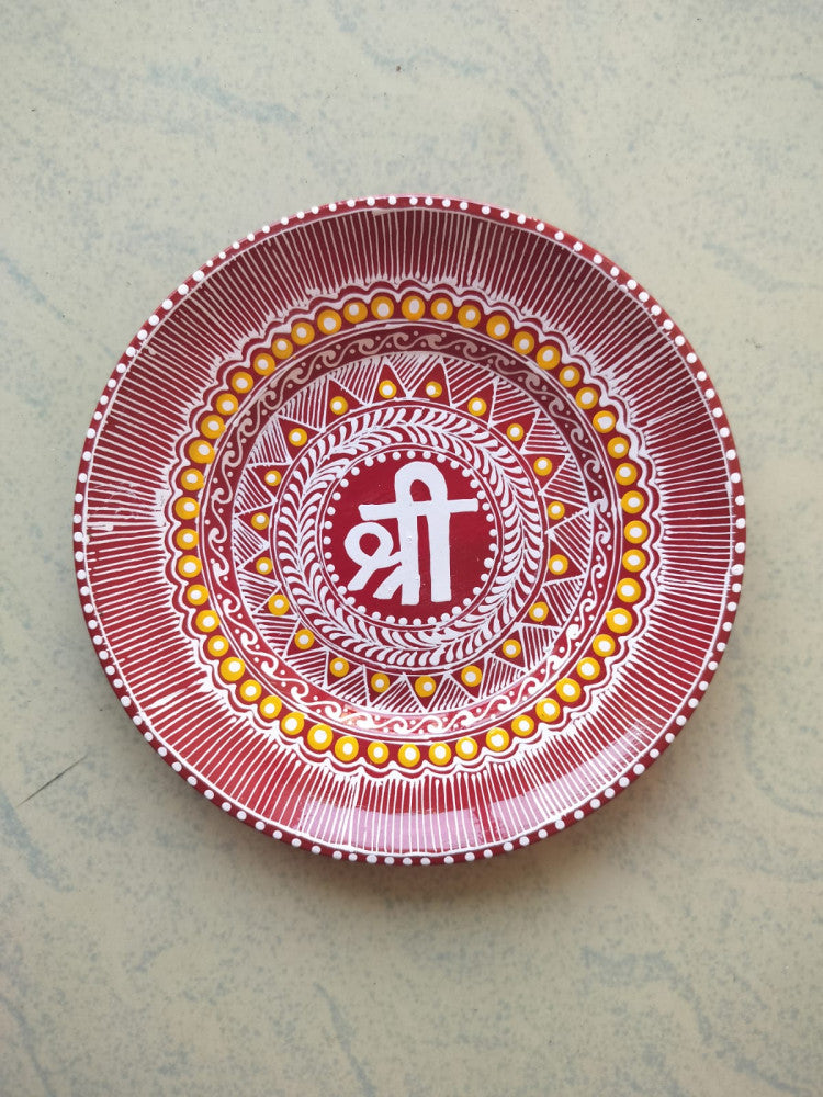 Hand Painted Aipan Art Small plate Style 12