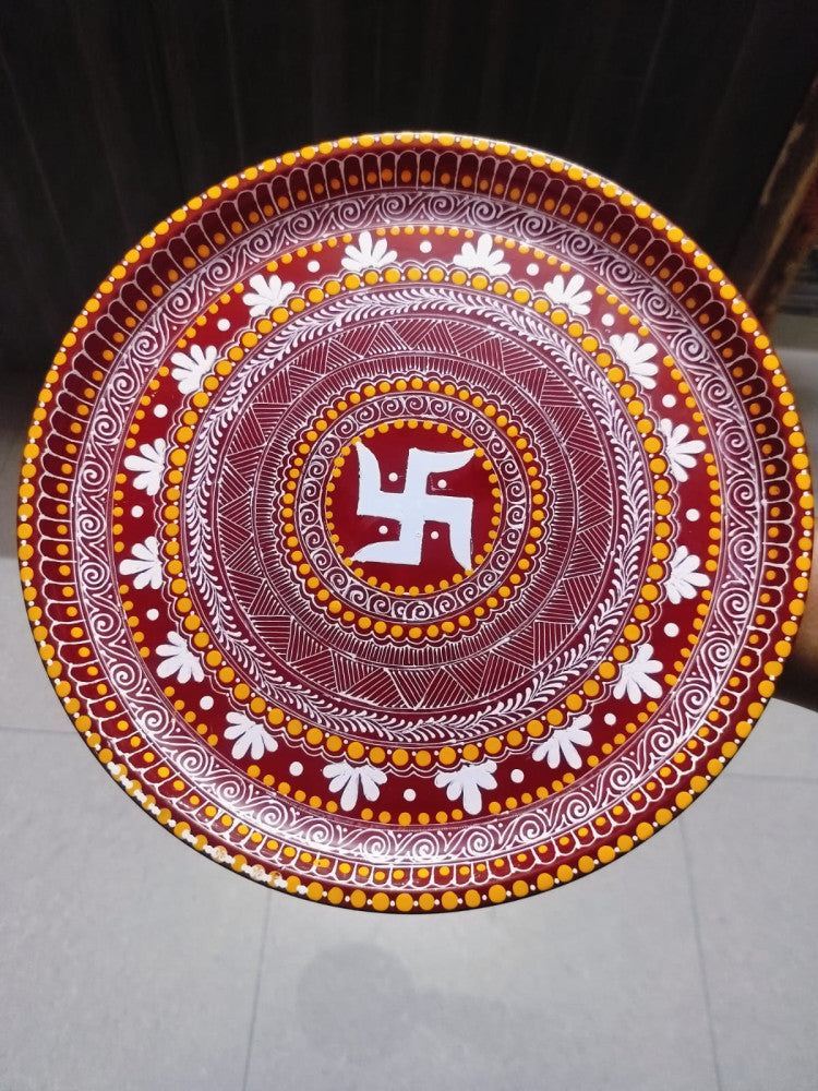 Hand Painted Aipan Art Small plate Style 14
