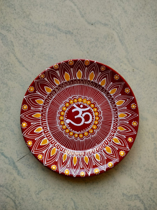 Hand Painted Aipan Art Small plate Style 15