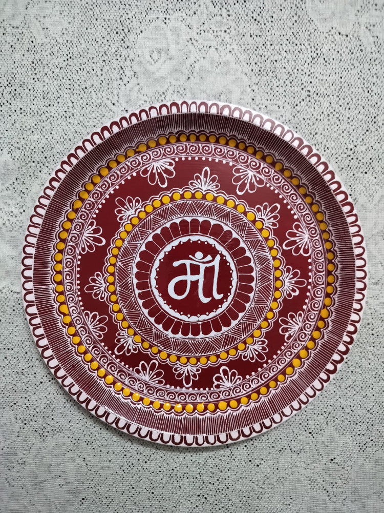 Hand Painted Aipan Art Small plate Style 17