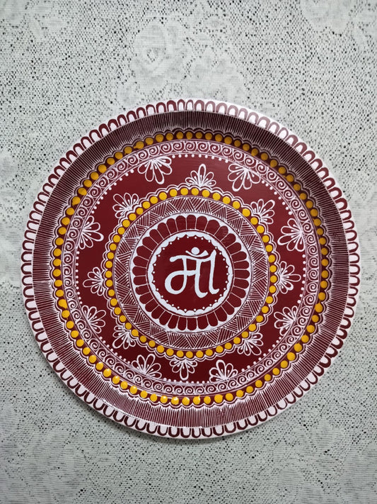 Hand Painted Aipan Art Small plate Style 17