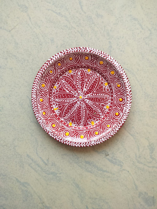 Hand Painted Aipan Art Small plate Style 7