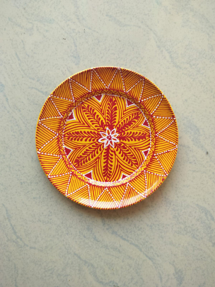 Hand Painted Aipan Art Small plate Style 9