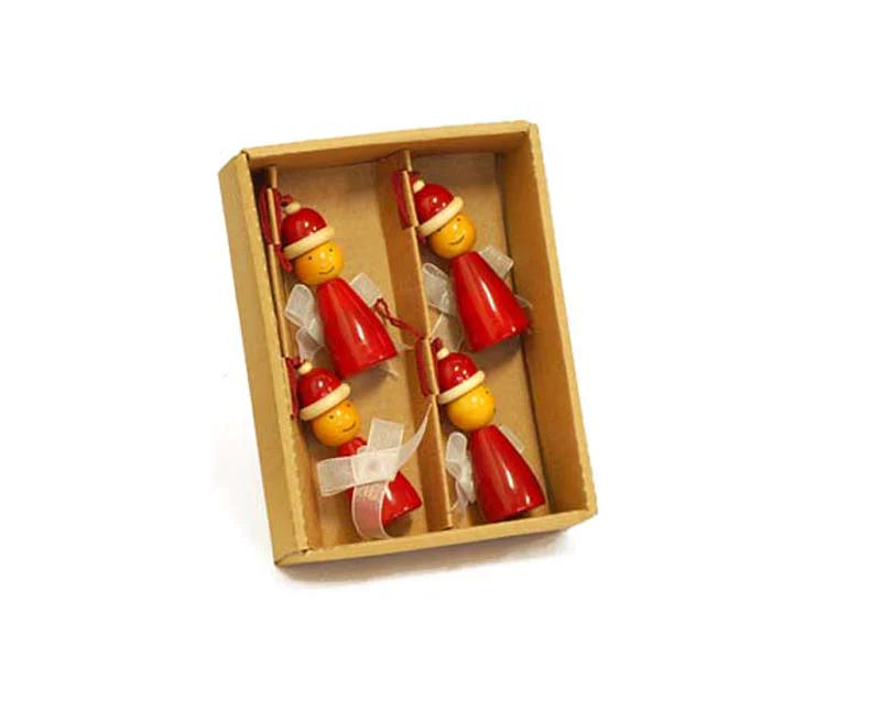 Handcrafted Wooden Christmas Decor Fairy - set of 4