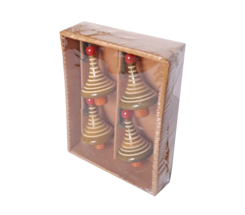 Handcrafted Wooden Christmas Decor - FIR Set of 4
