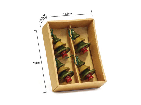 Handcrafted Wooden Christmas Decor - Pine set of 4