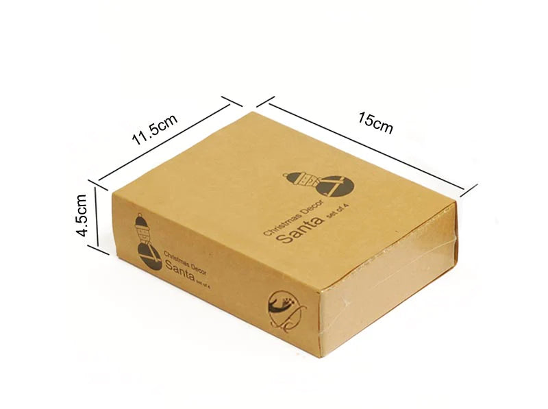 Handcrafted Wooden Christmas Decor - Santa set of 4