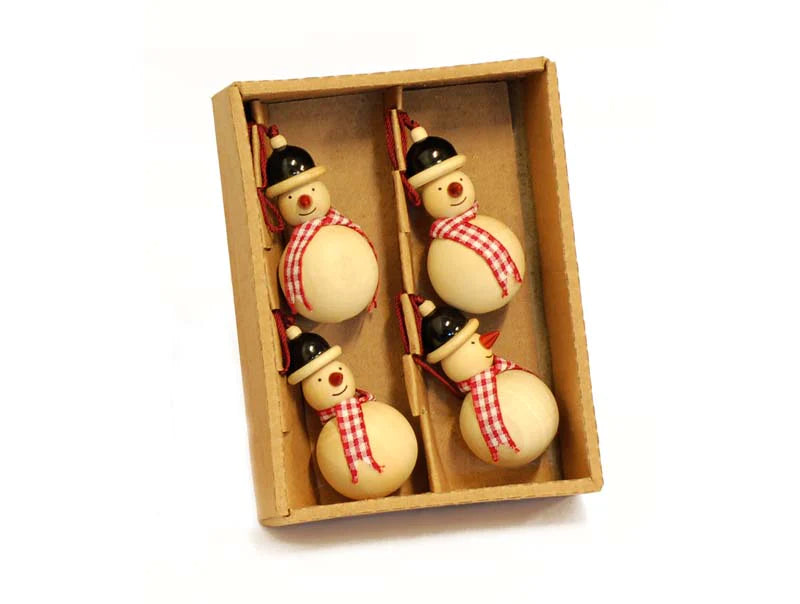 Handcrafted Wooden Christmas Decor - Snowman set of 4