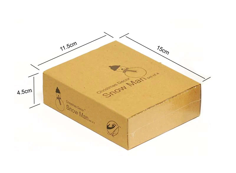 Handcrafted Wooden Christmas Decor - Snowman set of 4