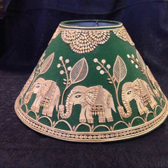 Sikki Grass of Bihar Table Lamp Round Elephant