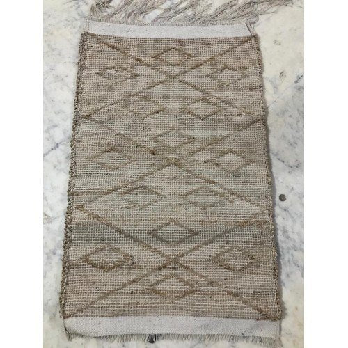 Traditional Agra Hand Tufted Durable Quality Woolen & Cotton Durrie In Brown Colour For Home